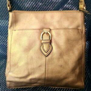 Luxury Tignanello Gold cross body purse,  genuine leather, vintage